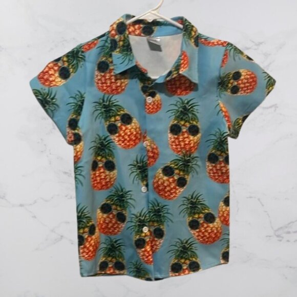 Boys size 4/5 cool pineapple button down - Picture 1 of 3